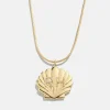 Seashell Custom Initial Necklace - Gold/Pavé