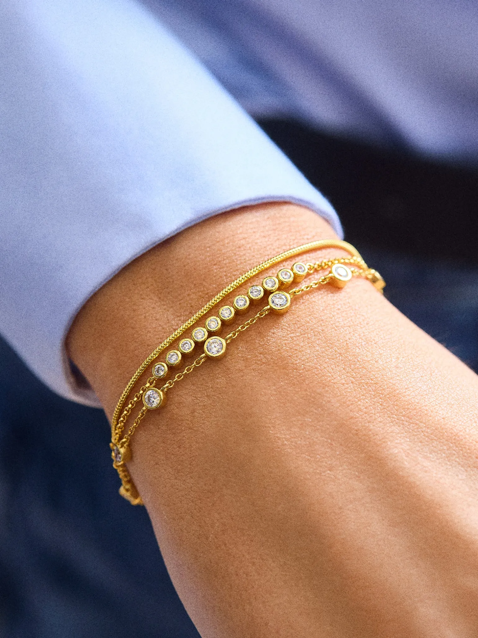 Selene 18K Gold Vermeil Layered Bracelet - Selene 18K Gold Vermeil Layered Bracelet