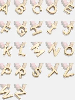 Semi-Precious Block Initial Necklace - Light Multi
