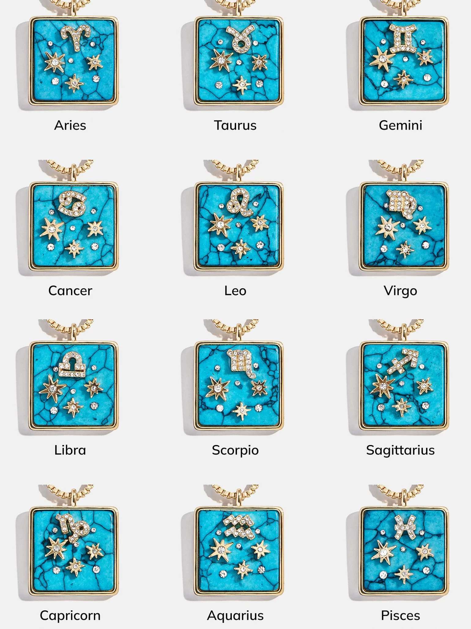 Semi-Precious Zodiac Pendant Necklace - Capricorn