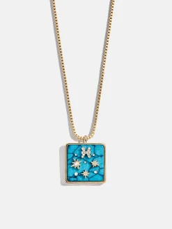 Semi-Precious Zodiac Pendant Necklace - Pisces
