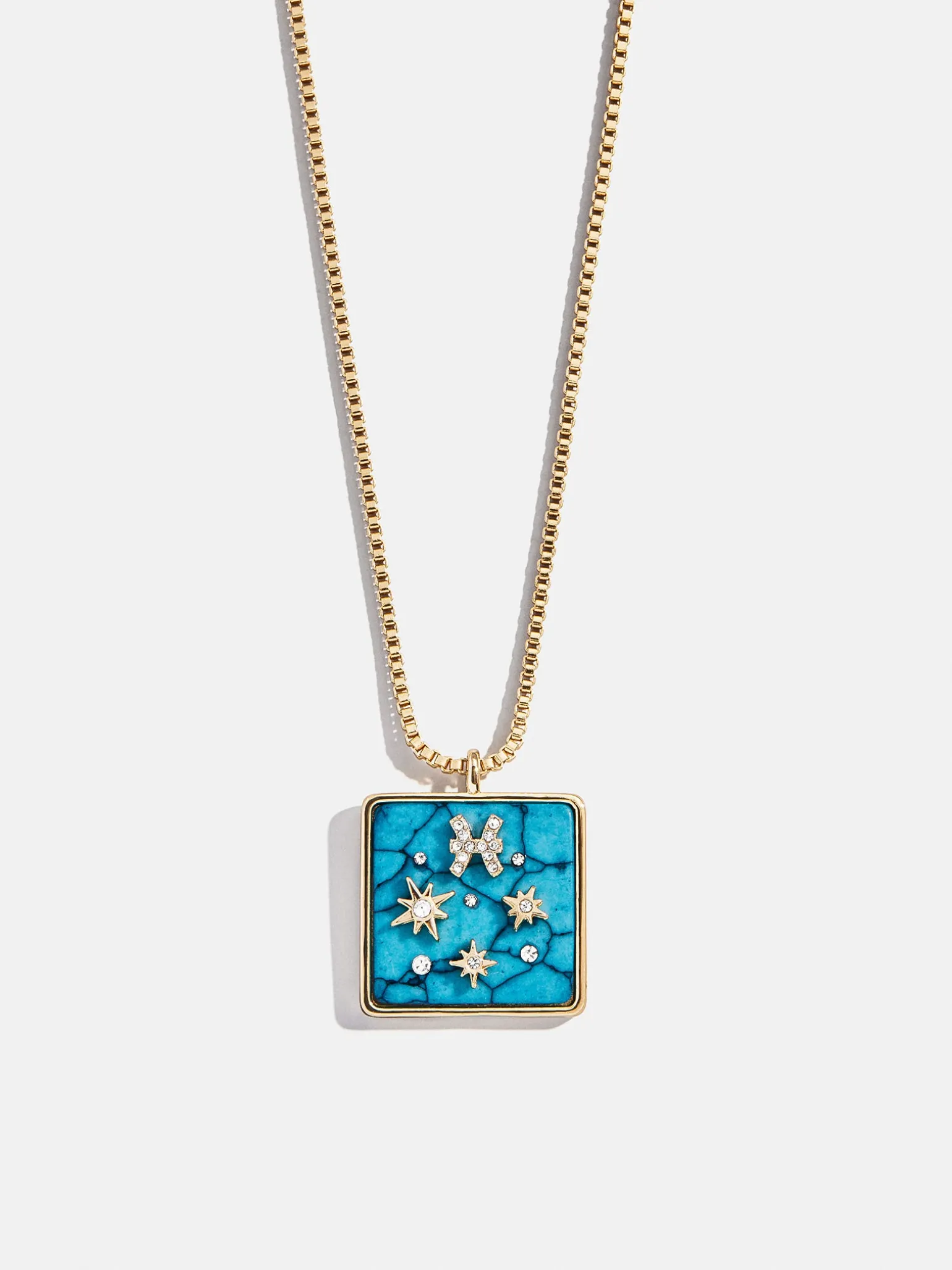 Semi-Precious Zodiac Pendant Necklace - Pisces