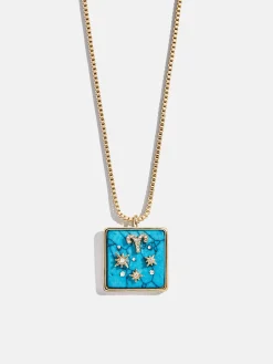 Semi-Precious Zodiac Pendant Necklace - Aries