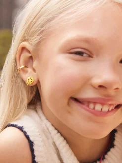 Smile Drip 18K Gold Vermeil Kids' Earrings - Smiley
