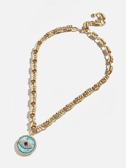 Sohla Evil Eye Statement Necklace - Gold/Turquoise