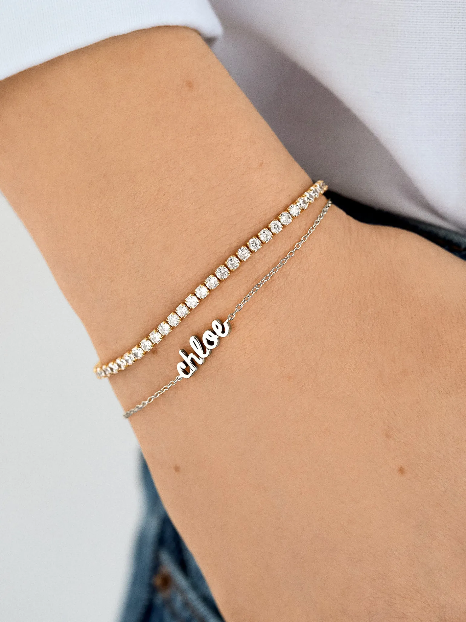 Sterling Silver Custom Nameplate Bracelet - Sterling Silver