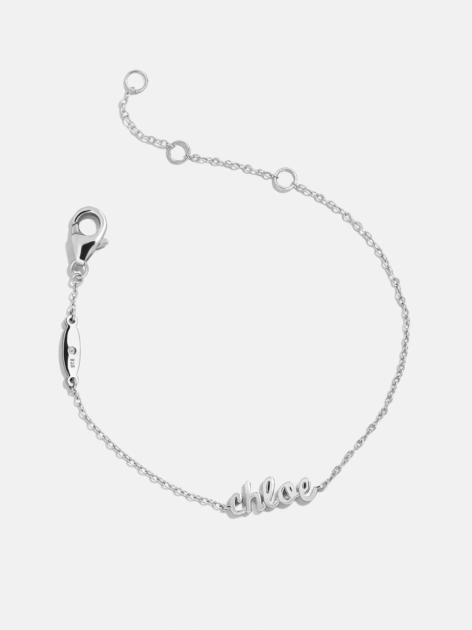 Sterling Silver Custom Nameplate Bracelet - Sterling Silver
