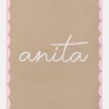 Subtly Scalloped Kids' Custom Blanket - Tan/Pink