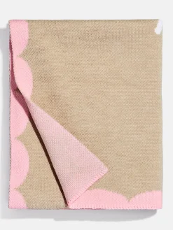 Subtly Scalloped Kids' Custom Blanket - Tan/Pink