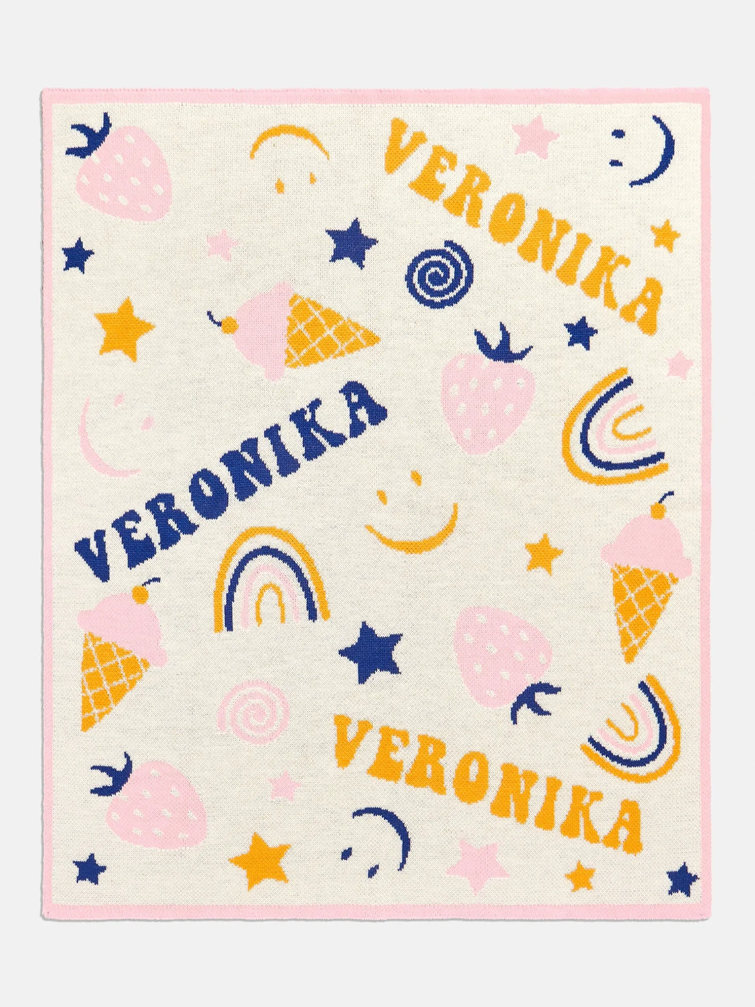 Sweet Tooth Kids' Custom Blanket - Orange/Pink/Blue