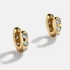 Sydney 18K Gold Vermeil Birthstone Earrings - Crystal
