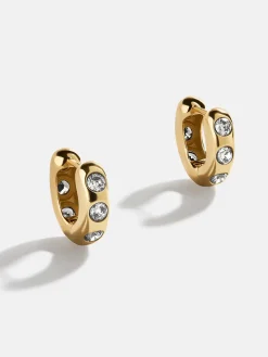 Sydney 18K Gold Vermeil Birthstone Earrings - Crystal