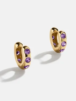 Sydney 18K Gold Vermeil Birthstone Earrings - Amethyst