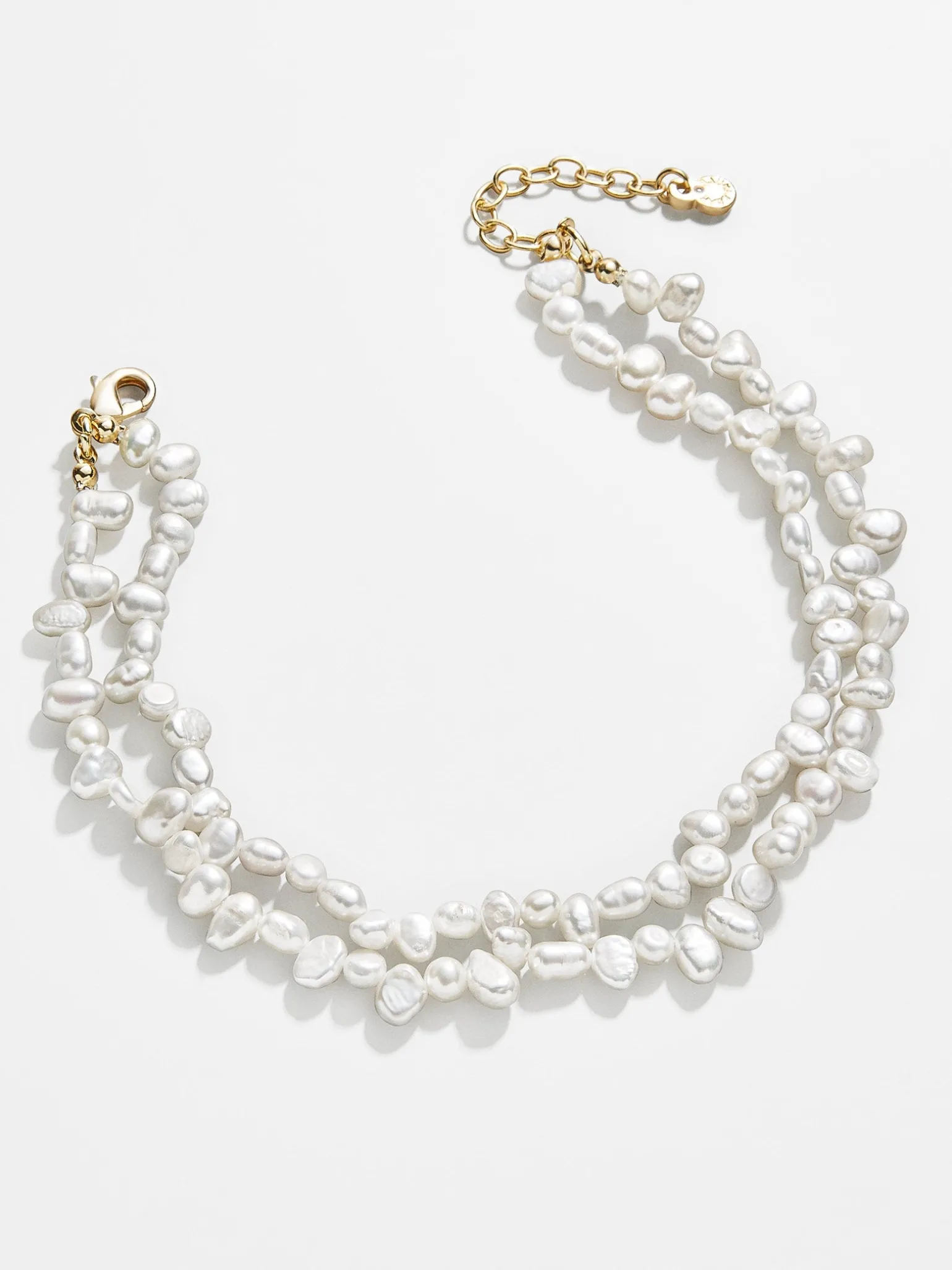 Teagan Pearl Layered Anklet - White