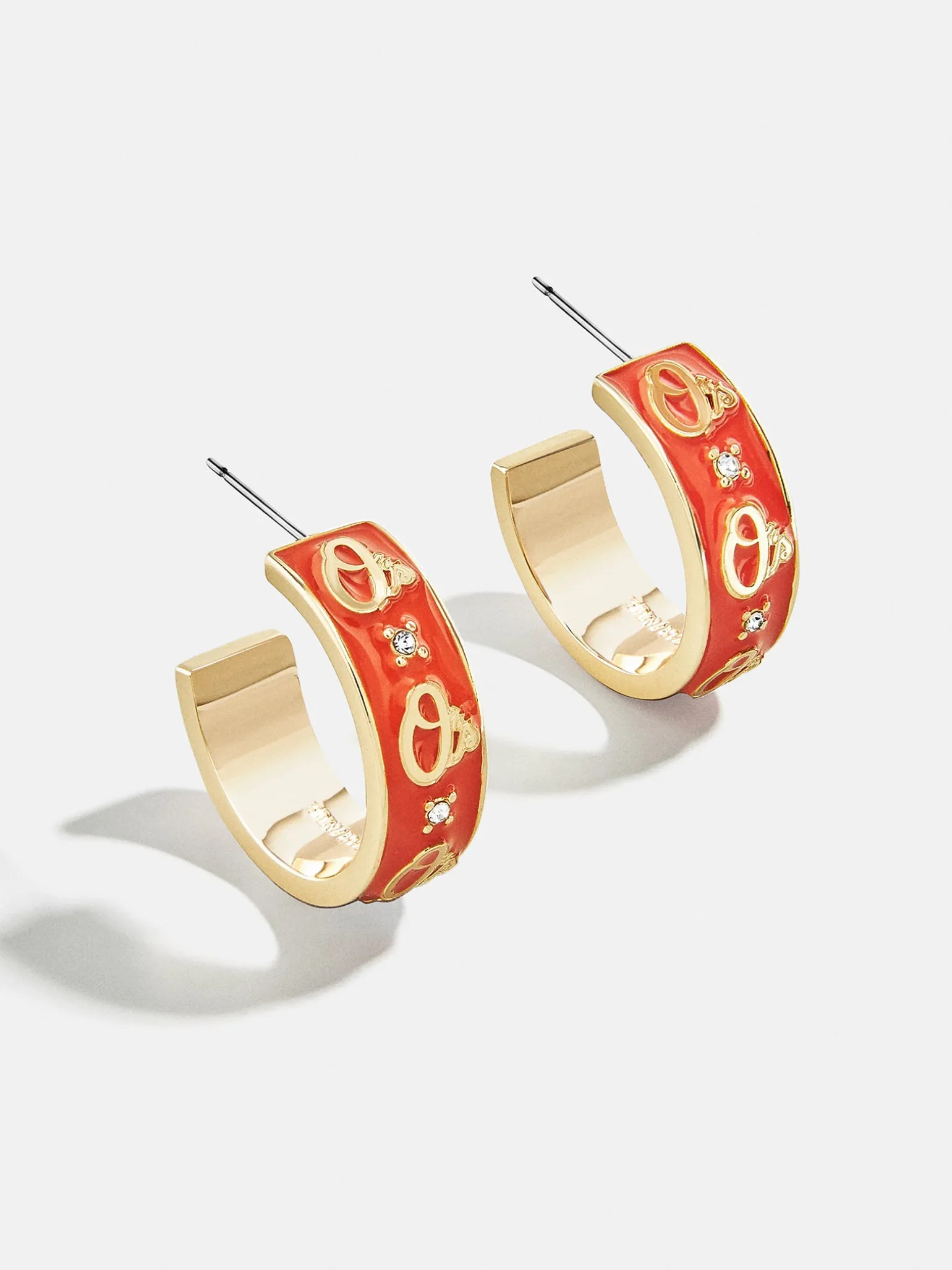 WEAR By Erin Andrews X BaubleBar Baltimore Orioles Enamel Hoop Earrings - Baltimore Orioles