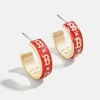 WEAR By Erin Andrews X BaubleBar Boston Red Sox Enamel Hoop Earrings - Boston Red Sox