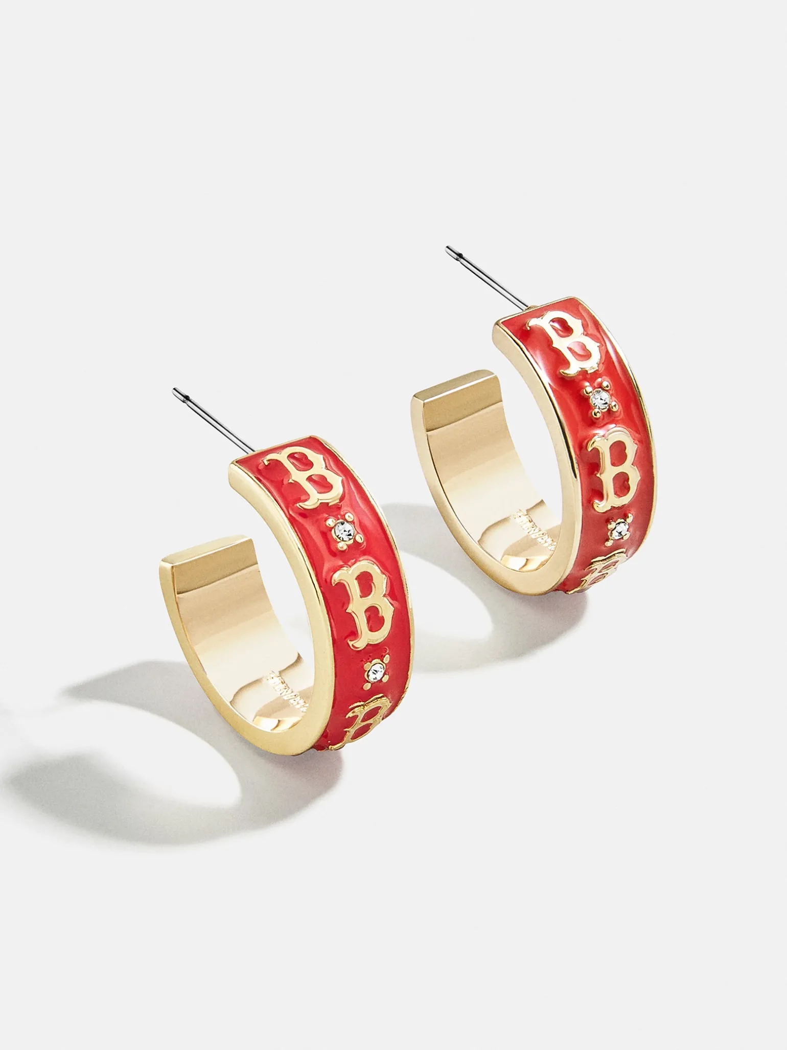 WEAR By Erin Andrews X BaubleBar Boston Red Sox Enamel Hoop Earrings - Boston Red Sox
