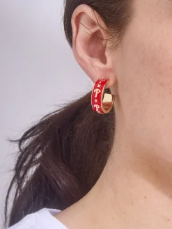 WEAR By Erin Andrews X BaubleBar Philadelphia Phillies Enamel Hoop Earrings - Philadelphia Phillies