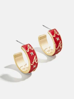 WEAR By Erin Andrews X BaubleBar Atlanta Braves Enamel Hoop Earrings - Atlanta Braves