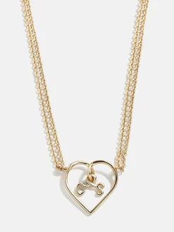 Wired Heart Custom Initial Necklace - Gold