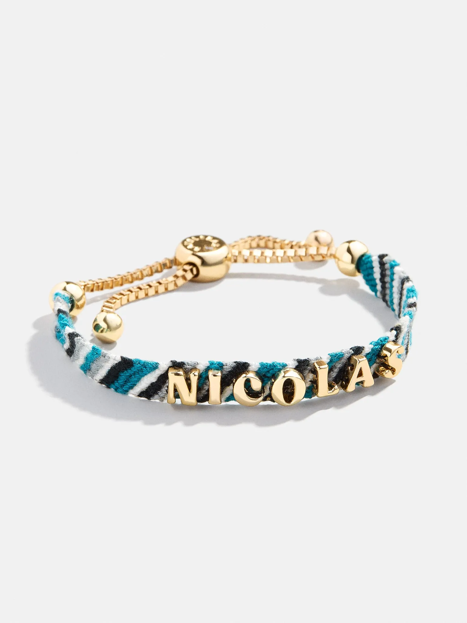 Woven Kids' Custom Friendship Bracelet - Blue/Black Stripe