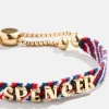 Woven Kids' Custom Friendship Bracelet - Red/Blue Stripe