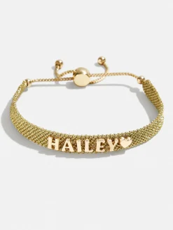 Woven Metallic Custom Friendship Bracelet - Metallic Gold Stripes