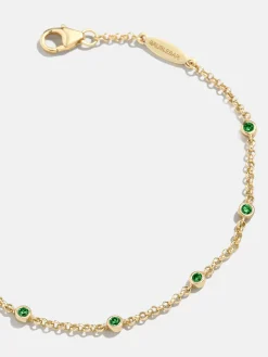 Yasmine 18K Gold Vermeil Birthstone Bracelet - Emerald