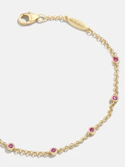 Yasmine 18K Gold Vermeil Birthstone Bracelet - Ruby