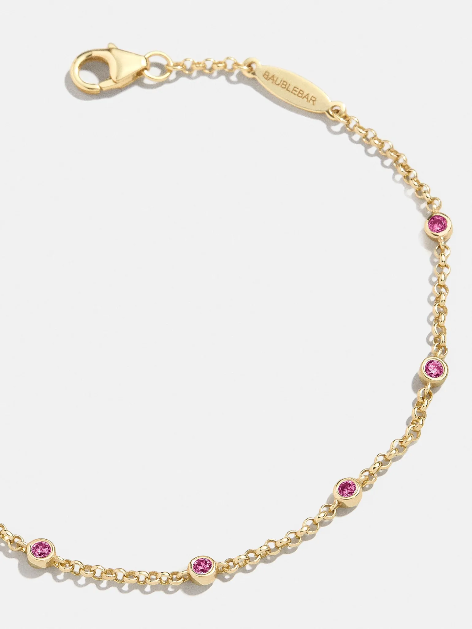 Yasmine 18K Gold Vermeil Birthstone Bracelet - Ruby