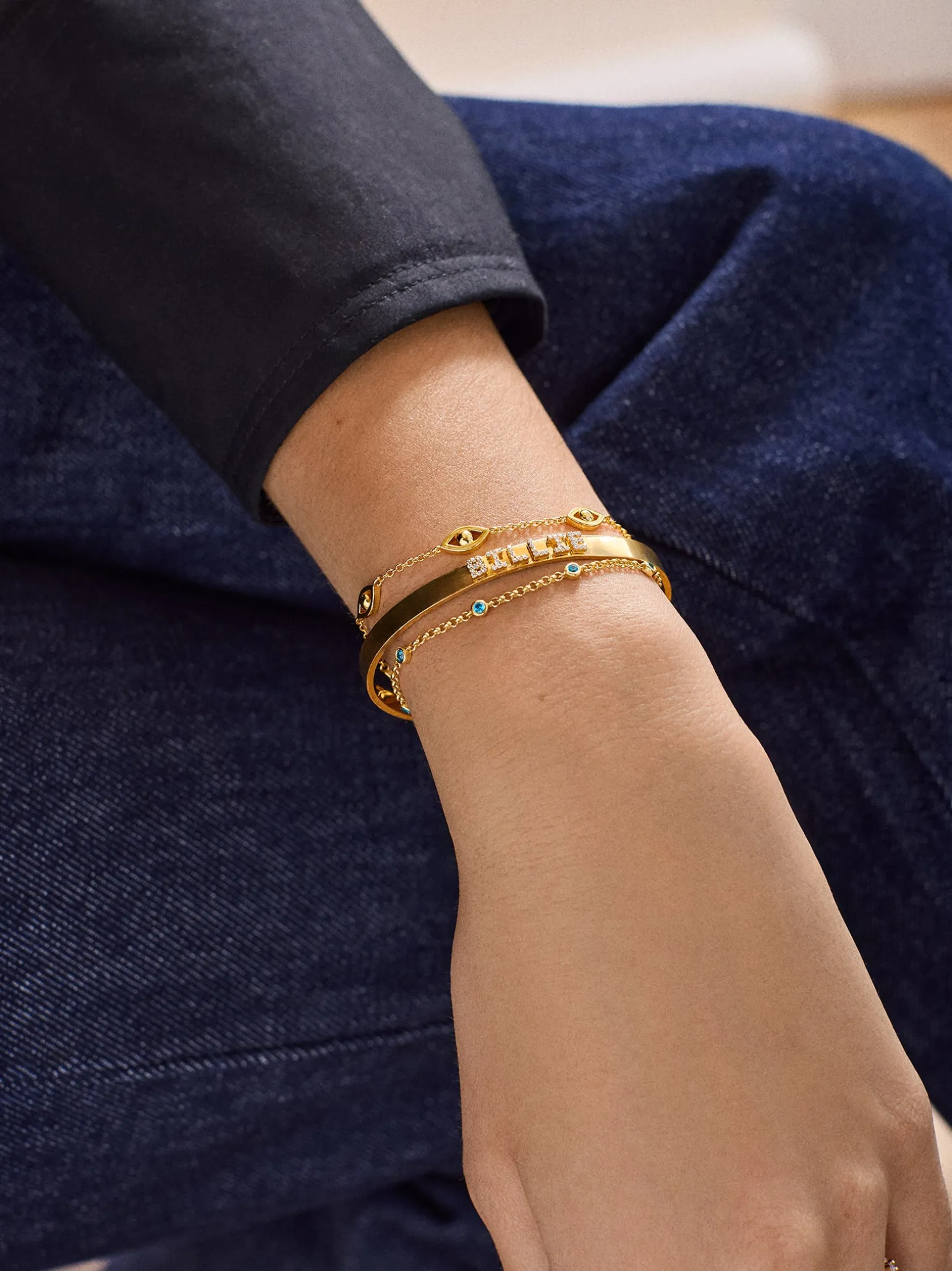 Yasmine 18K Gold Vermeil Birthstone Bracelet - Ruby