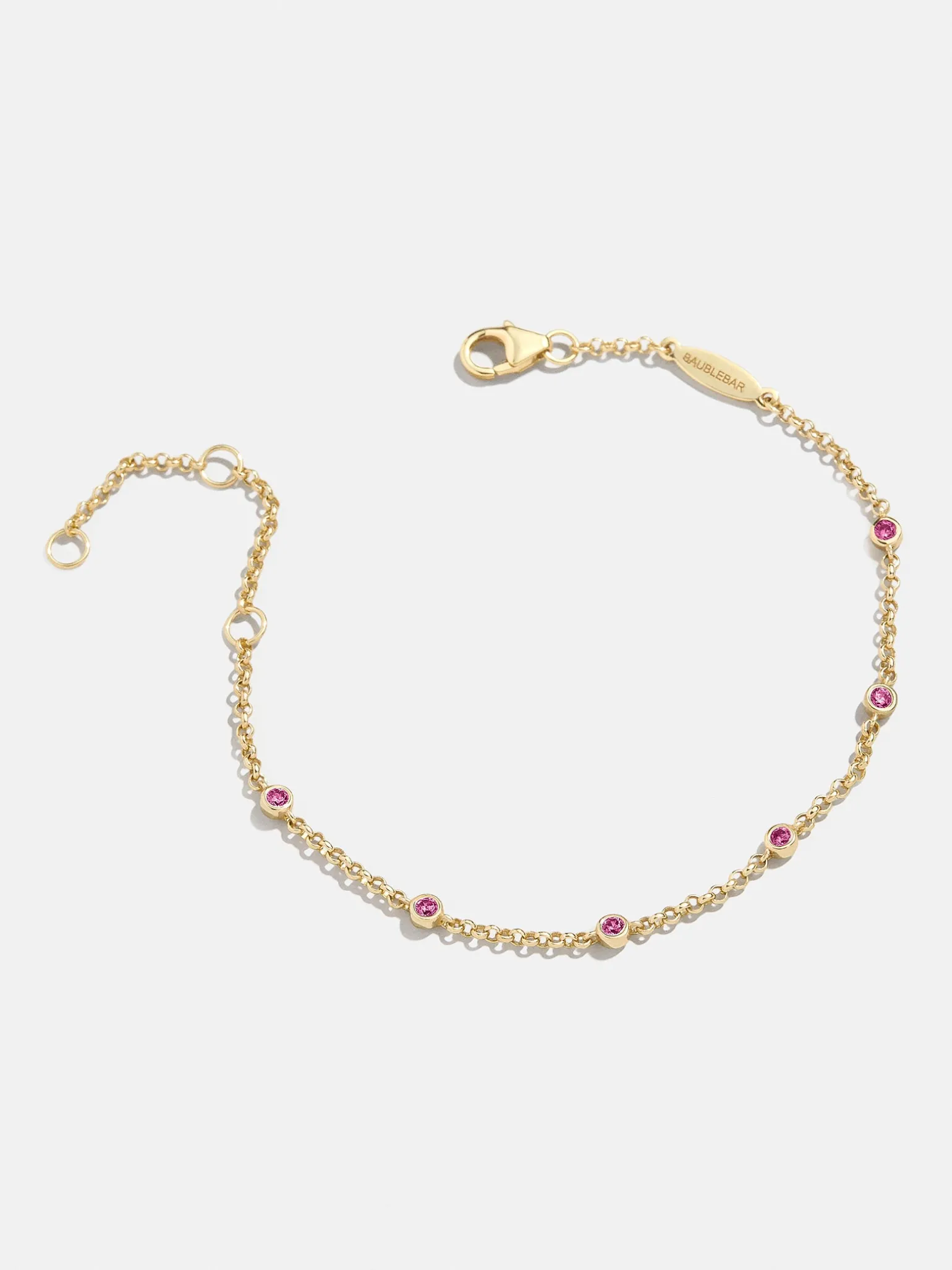 Yasmine 18K Gold Vermeil Birthstone Bracelet - Ruby