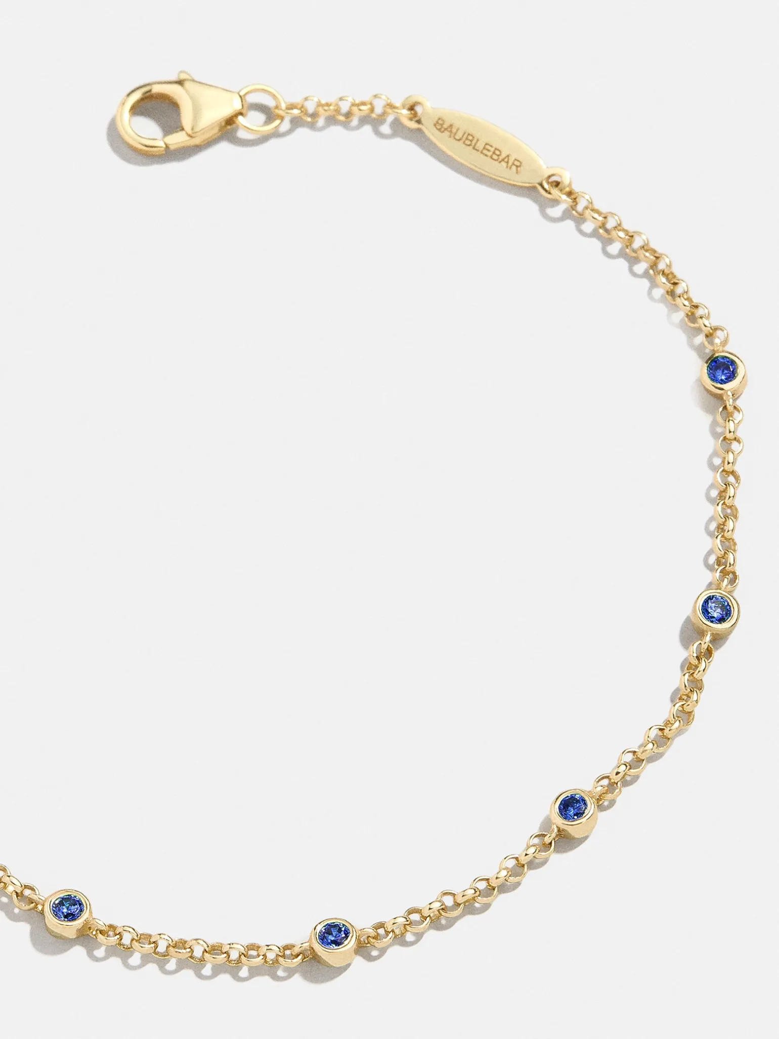 Yasmine 18K Gold Vermeil Birthstone Bracelet - Sapphire