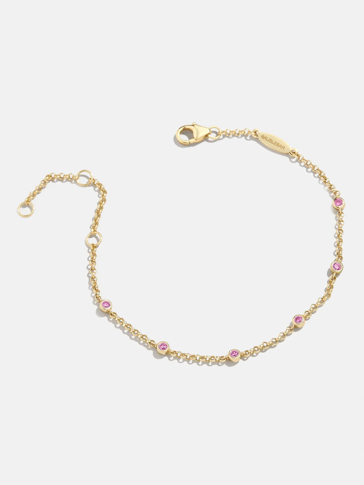 Yasmine 18K Gold Vermeil Birthstone Bracelet - Rose